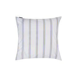 Dobby Striped Washed Cotton Percale Pillowcase, white/blue/beige, Lexington