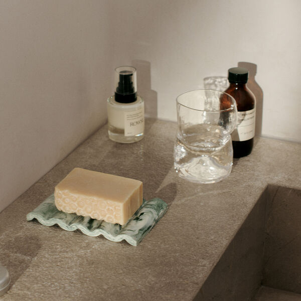 Mist Soap Dish, emerald off-white, Ferm Living