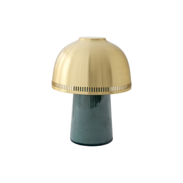 Raku SH8 transportabel bordlampe, blue green/brass, &Tradition