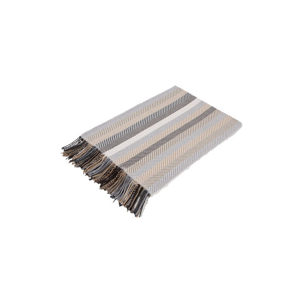 Stribet plaid, hvid, Geismars Væverier