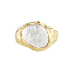 Adeline ring med perle, forgyldt, Pure by Nat