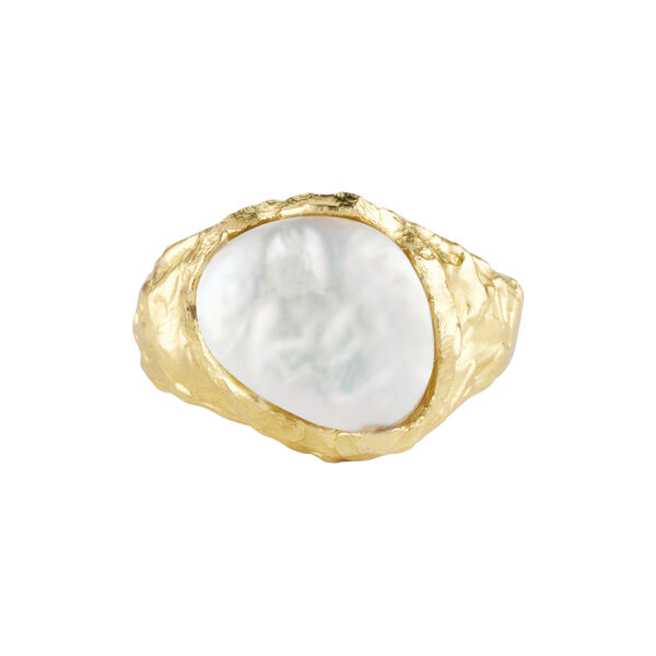 Adeline ring med perle, forgyldt, Pure by Nat