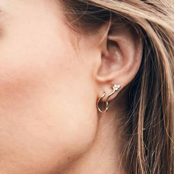 Fryd Wave diamant &oslash;restik Venstre, guld/diamant, Ro Copenhagen