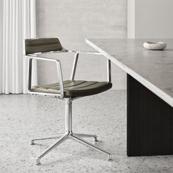 VIPP452 Swivel Chair with Gliders, bosco green/polished aluminium, Vipp