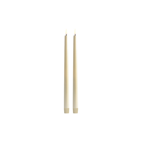 LED Smooth taper candle 2 stk. | H 32 | Pearl ivory, Uyuni Lighting