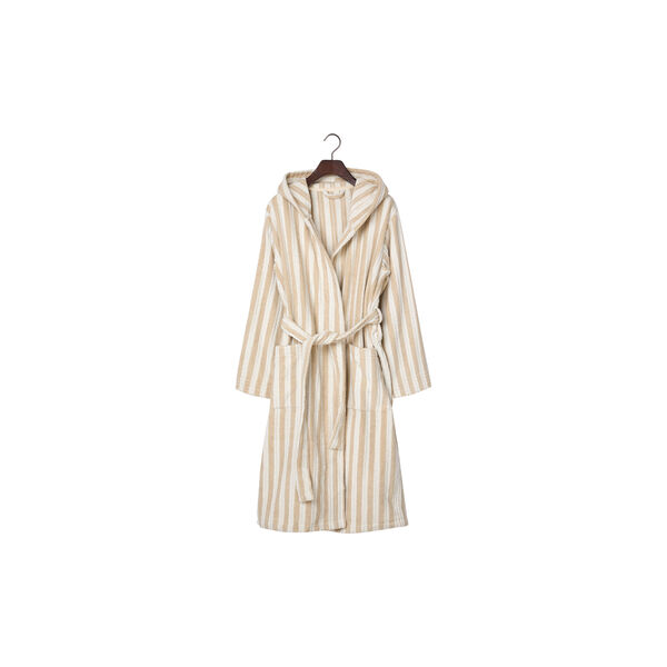 Unisex Cotton Hoodie Robe, lt beige/off white, Lexington