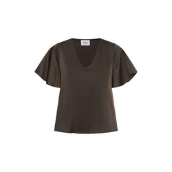 LodisaSZ SS Blouse, chocolate brown, Saint Tropez