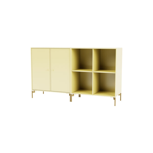 PAIR klassisk sk&aelig;nk med ben i messing, 159 camomile, Montana Furniture