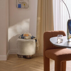Lino Pouf, beige/light brown, Westwing Collection
