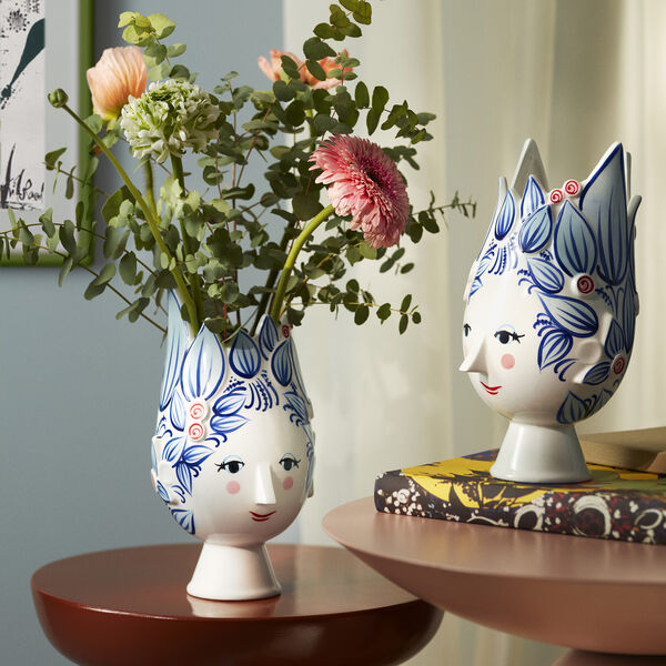 Titania Vase, bl&aring;, Bj&oslash;rn Wiinblad