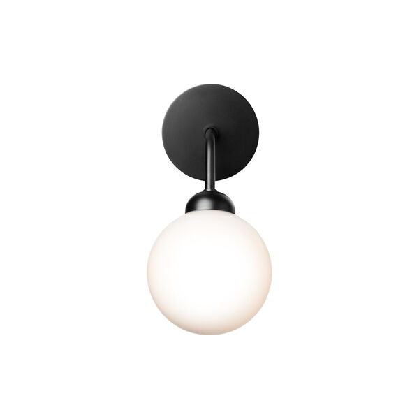 Apiales Wall Lamp, satin black/opal, Nuura