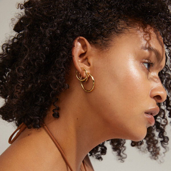 EVE Hoops 2-i-1 s&aelig;t, gold plated, Pilgrim