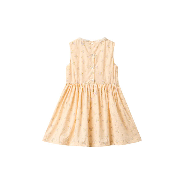 Dress Elma, barely apricot flowers, Wheat