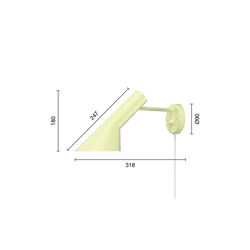 AJ væglampe, soft lemon AJ væglampe, soft lemon, Louis Poulsen