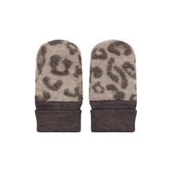 Mittens Wool Fleece 2-layer, camel melange, HUTTEliHUT