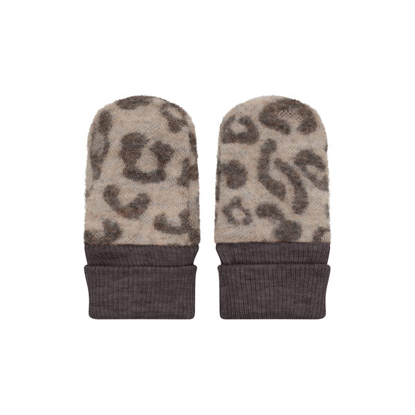 Mittens Wool Fleece 2-layer, camel melange, HUTTEliHUT