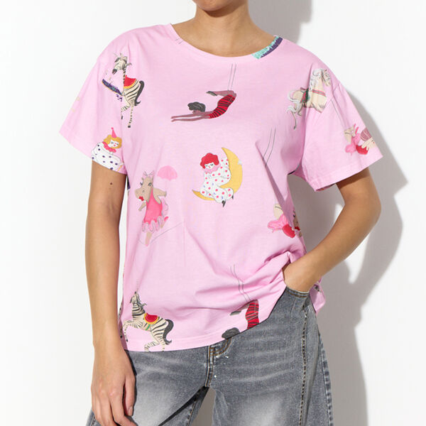 Mirage T-shirt, pink showstopper art print, HUNK&Oslash;N