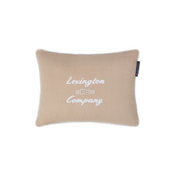 Logo Organic Cotton Pillow, beige/white, Lexington