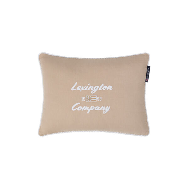 Logo Organic Cotton Pillow, beige/white, Lexington