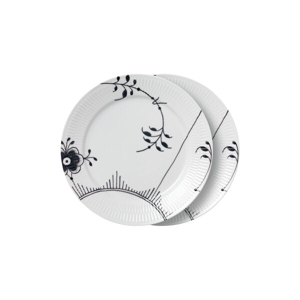 Sort Mega Riflet tallerken nr. 2 Ø 27 cm 2 stk., Royal Copenhagen