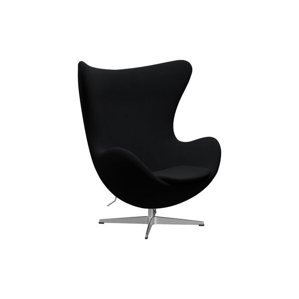&AElig;gget&trade; 3316 loungestol, Christianshavn 1175 black uni/satin brushed aluminium, Fritz Hansen