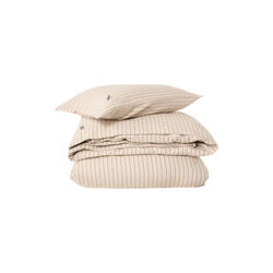 Pin Striped Flannel Bed Set | Fudge/Beige/Fig | Senget&oslash;j, Lexington