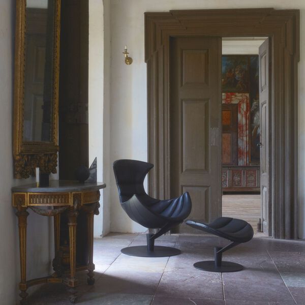 Lobster Chair loungestol, sort eg/sort, Bruunmunch Furniture