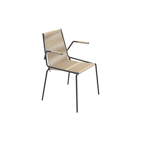 Noel Armrest Chair, black/nature linen, Thorup Copenhagen