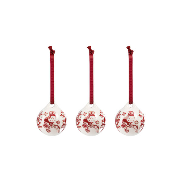 Taika ornamenter 3 stk., granatr&oslash;d, Iittala