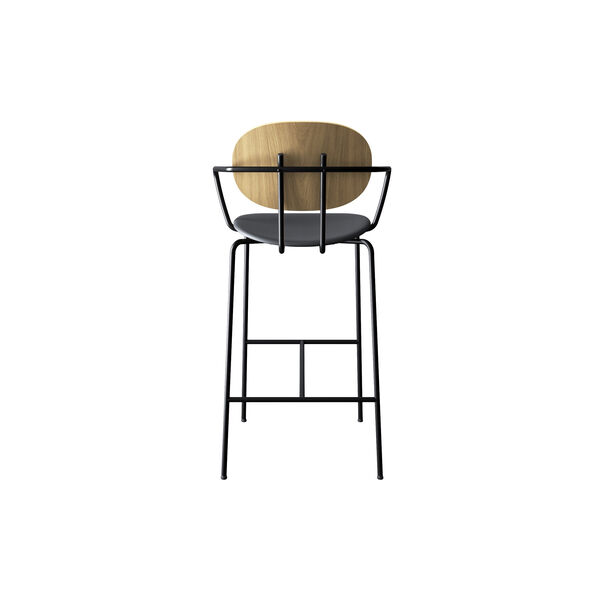 PIET HEIN Bar Chair with Arms, hvidpigmenteret eg//Solid Black 509, Sibast Furniture
