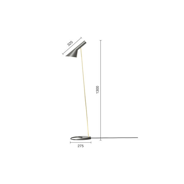 AJ gulvlampe, brass/warm grey AJ gulvlampe, brass/warm grey, Louis Poulsen