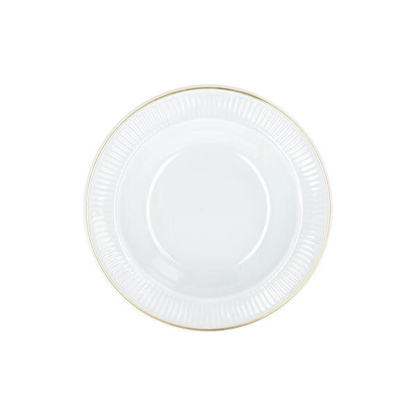 Plissé dyb tallerken Ø 22 cm, hvid/guld Plissé dyb tallerken Ø 22 cm, hvid/guld, Pillivuyt