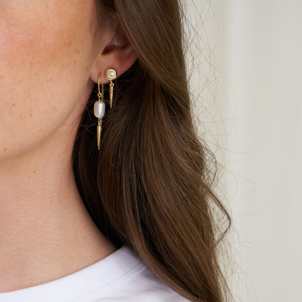 Sigrid post &oslash;rering m. vedh&aelig;ng, guldbelagt, Pure by Nat