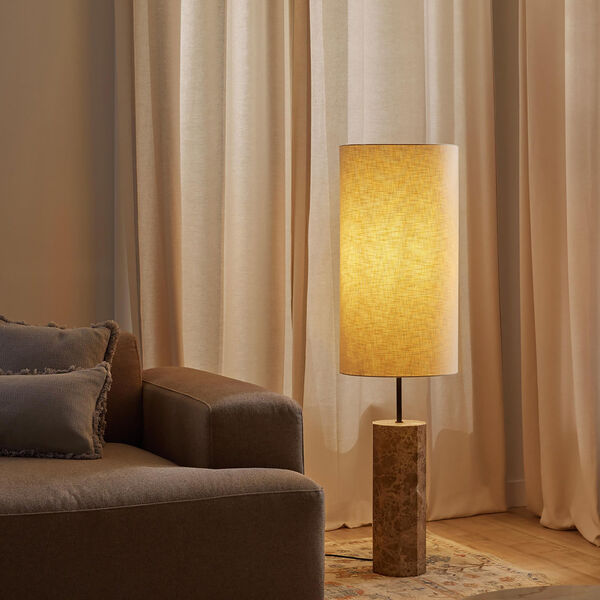 Eleanor Floor Lamp with Marble Base, light beige, Westwing Collection
