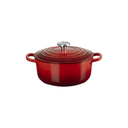 Signature st&oslash;bejern rund gryde | 20 cm | Cerise, Le Creuset