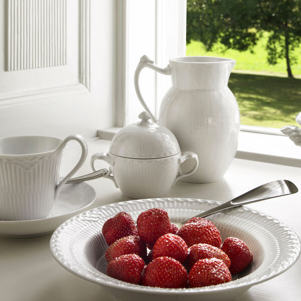 Hvid Riflet kande 38 cl, Royal Copenhagen