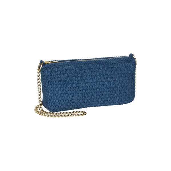 Strikket Clutch K&aelig;de Petra, dark blue melange, By LOHN
