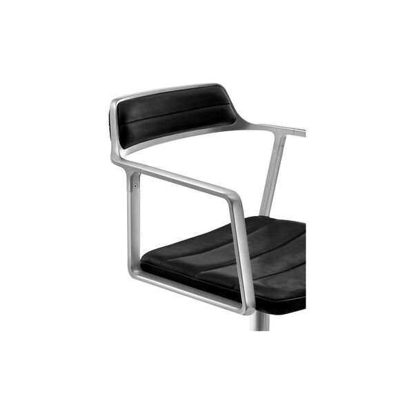 VIPP452 Swivel Chair with Castors, black/polished aluminium, Vipp