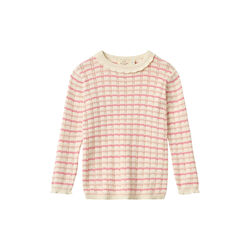 Knitted Stripe Pointelle LS Blouse, Copenhagen Colors Organics