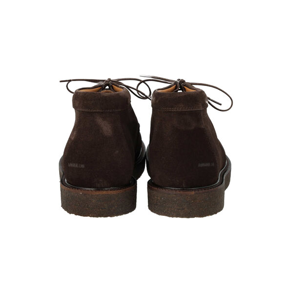 Lace-up shoe with decorative trim, dark brown, ANGULUS