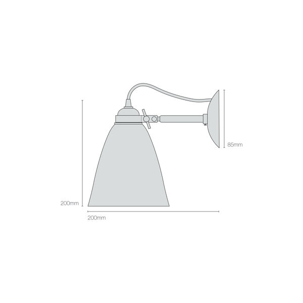 Hector Medium Dome Wall Light, natural white, Original BTC