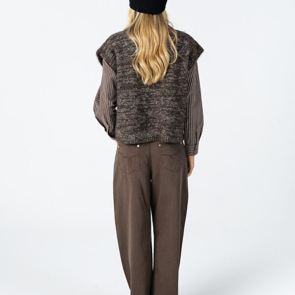 Boxy knit vest, brown mix, Coster Copenhagen