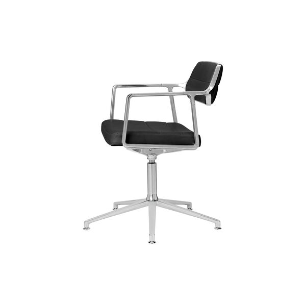 VIPP453 Swivel+ Chair with Gliders, black/polished aluminium VIPP453 Swivel+ Chair with Gliders, black/polished aluminium, Vipp