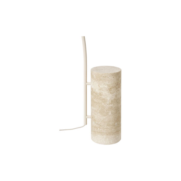 Cora Arc Floor Lamp with Travertine Base, beige, Westwing Collection