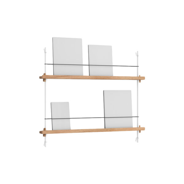 Magazine Shelving Small, oak/white, MOEBE