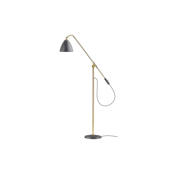 Bestlite BL4 Floor Lamp, grey semi matt/brass Bestlite BL4 Floor Lamp, grey semi matt/brass, GUBI
