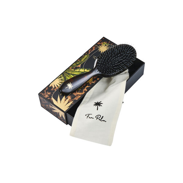 Boar- & Nylon børste medium, tortoise shell Boar- & Nylon børste medium, tortoise shell, Fan Palm