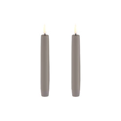 LED Classic Taper Candle 15 cm 2 pcs, sandstone, Uyuni Lighting