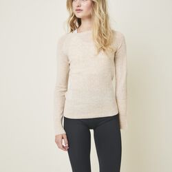 Aveline rundhalset strik, sand, Cartel Copenhagen