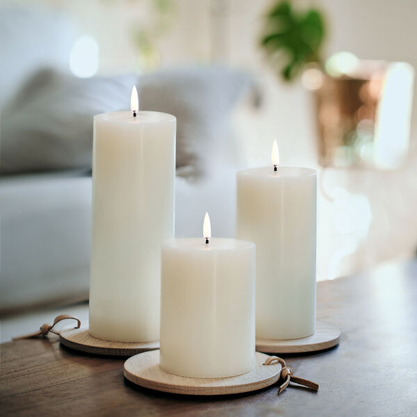 LED Pillar Candle 10 cm, nordic white LED Pillar Candle 10 cm, nordic white, Uyuni Lighting